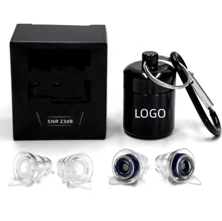 Reusable High Fidelity Silicone Earplugs 18dB SNR Noise Cancelling Concert Ear Plugs for Musicians DJs Travel Study Motorcycles