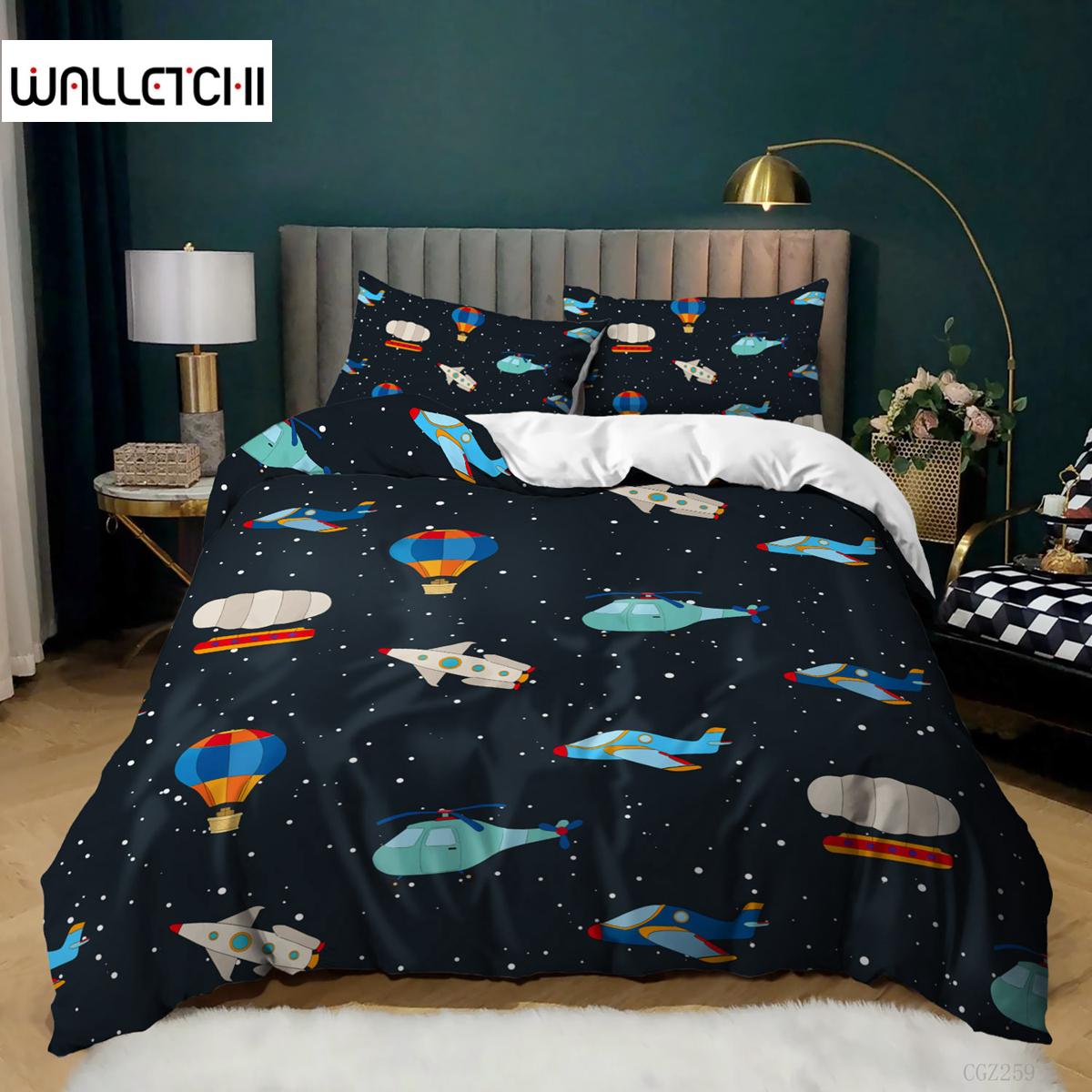 

Spacecraft Duvet Cover for Boys Kids Astronomy Bedding Set Microfiber Outer Space Adventure Colorful Spacecraft King Quilt Cover EU single(135x200cm)