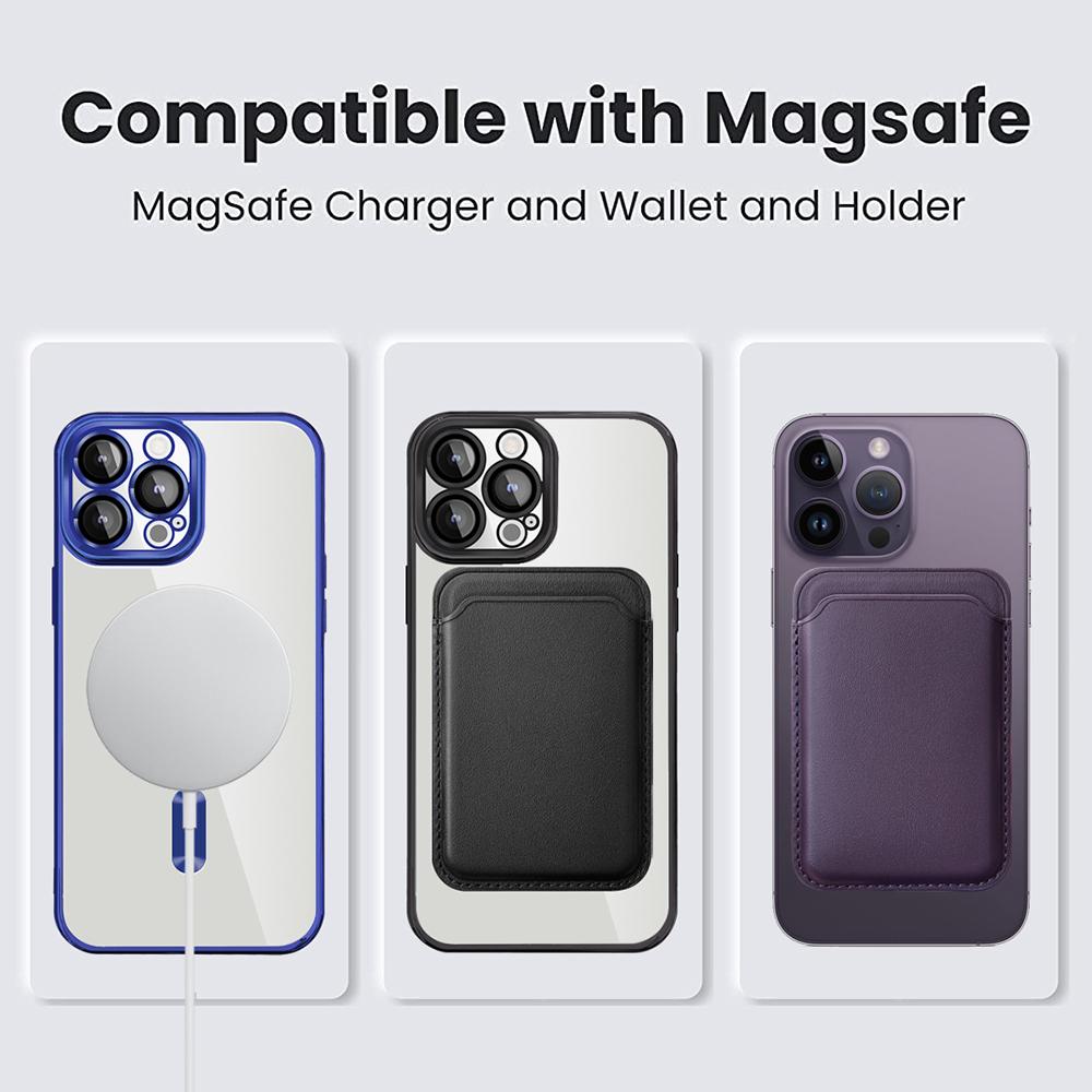 Magnetic Case for iPhone 12 Pro Max 6.7 inch Shockproof Phone Cover TPU+PC Case with Card Bag