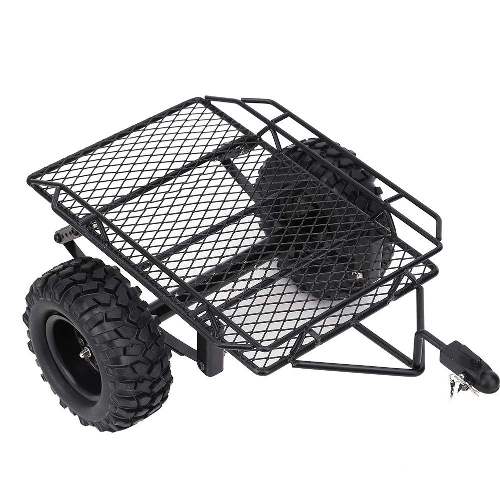 RC Scale RC Car Simulation Trailer Car RC Car Parts for SCX10 CC01 TRX4D90 Trailer, 1/10 Trailer, (Black)