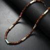 Coconut Shell Wood Bead Necklace with Natural Stone Bohemian Ethnic Unisex