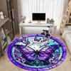 1pc Butterfly Stained Glass Chair Carpet for Office Non-Slip, Machine Washable Rug for Office, Room - Holiday Decor, Machine Made yy251016185