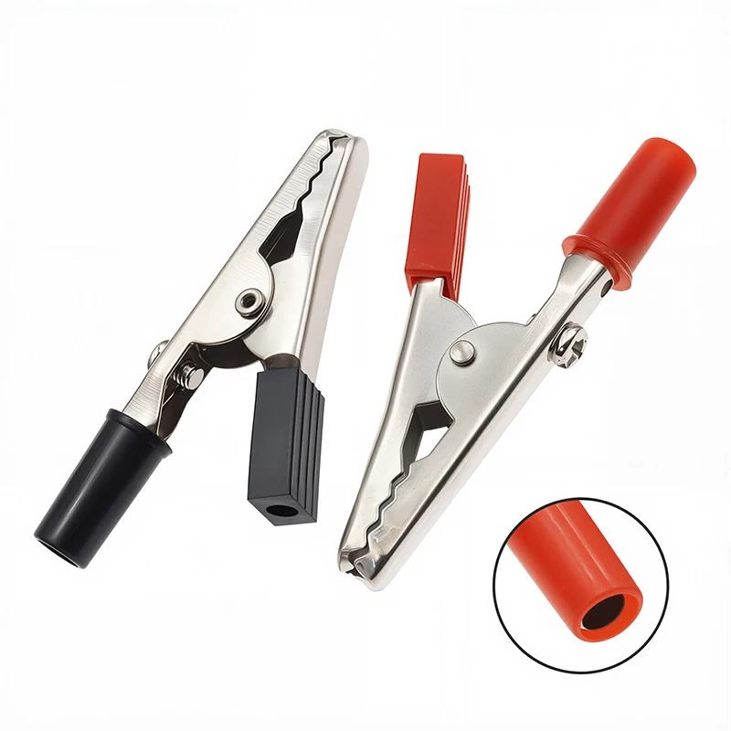 Handle Test Probe Metal Connector Socket Battery Plug  Electirc Testing  Alligator Clips Crocodile Wire Clip Plastic Handle