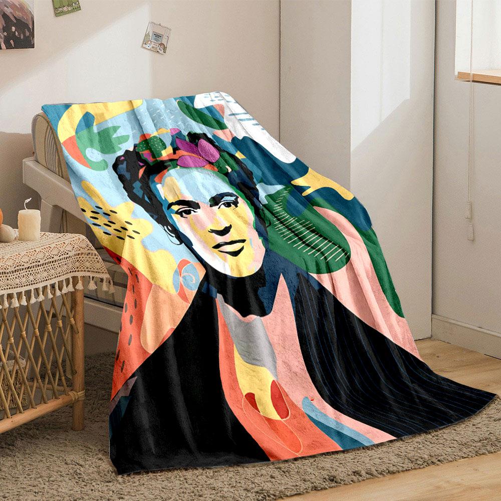 Frida Kahlo Abstract Art Throw Blanket Bedroom Blanket for Livingroom Couch Lunch Break Soft Cozy Throw for Friend's Festival Gift