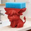 Highland Cow Sponge Holder with Drainage Bathroom Kitchen Sink Countertop 3D Printed Cattle Sponge Stand Multifunctional Sponge Organizer Storage