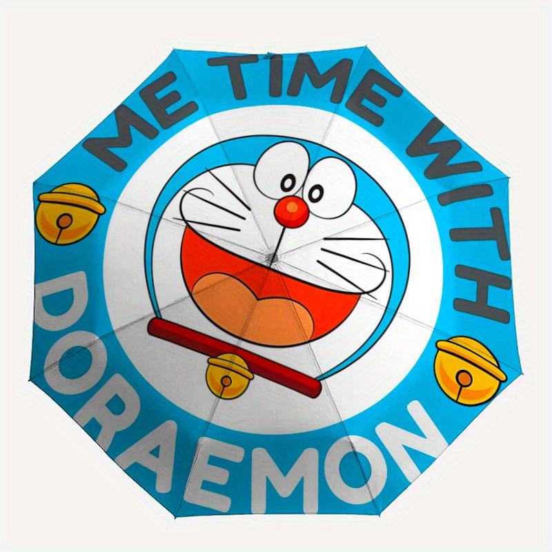 Doraemon Me Time Automatic Folding Umbrella with Sturdy Iron Frame, Portable Compact Travel Umbrella All-Season Use Parties 0807055