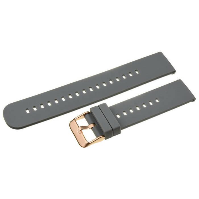 Rubber Watch Strap U27 - Dark Grey/Rosegold - 20Mm