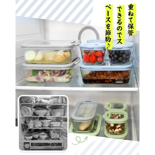 BOROHOUSE Heat-Resistant Glass Storage Containers, 3-Piece Set (240ml X 2, 560ml X 1) - Microwave, Oven, and Freezer Safe, Silicone Lids, Airtight Con