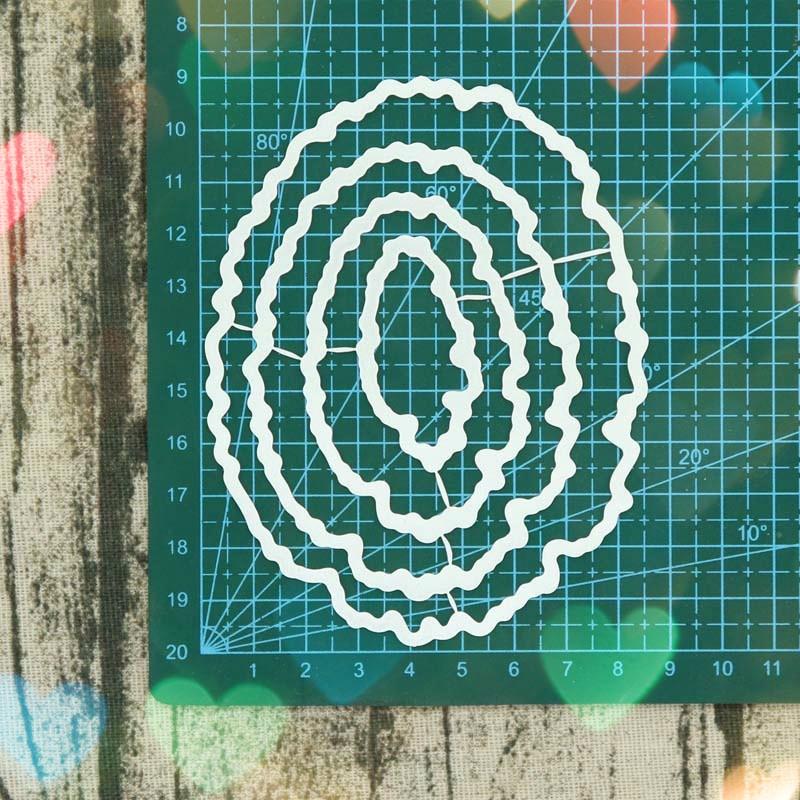 Tattered ellipse metal cutting dies DIY Die Cut Stencil Decorative Scrapbooking Craft Card stencils