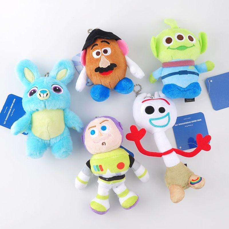 Toy Story 4 4" Bean Plush Soft Cute Keychain Pixar Woody Buzz Bunny Toys Ducky