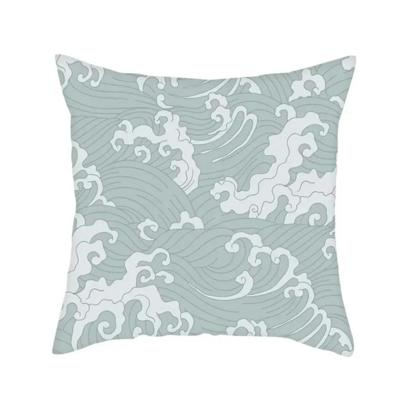 Wave Pattern Decorative Polyester Cushion Cover Throw Sofa Bed Couch Decorative Pillow Case Home Decor 45X45CM Fundas De Cojin