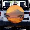 1pc 2D Flat Printing Popular Tire Covers Mount Kilimanjaro Savannah Wildlife Fabric Without Electricity Car Decor Perfect For Fo