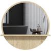 45cm Round Home Mirror, with Shelf - Natural Wood Effect