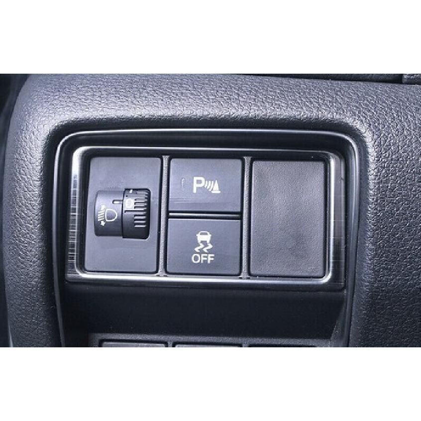 Fit For Honda CRV CR-V 2017- Black Titanium Headlight Button Frame Trim 1PCS