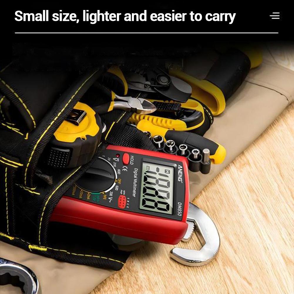 Digital Multimeter Tester, Electric DC AC Voltmeter, Measures Resistance, Diode, LCD Backlit Display, Stretchable 45° Height Adjustable Kickstand