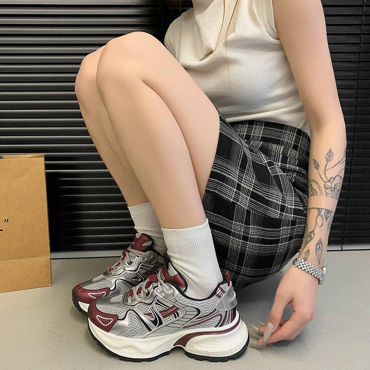 

Daddy Shoes Женские Ins Tide Fall Толстая подошва Увеличивающие кроссовки Muffin Shoes для спорта и отдыха 40 красный