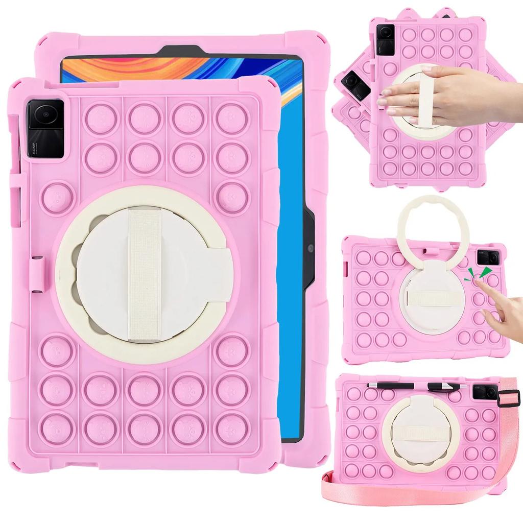 Tablet-Silikon-Rüstungshülle für Xiaomi Redmi Pad SE 11 Redmi Pad 10,6 Zoll 2022, Kinder-Drehständer-Abdeckung, stoßfeste Push-Blase, stoßfeste Abdeckung