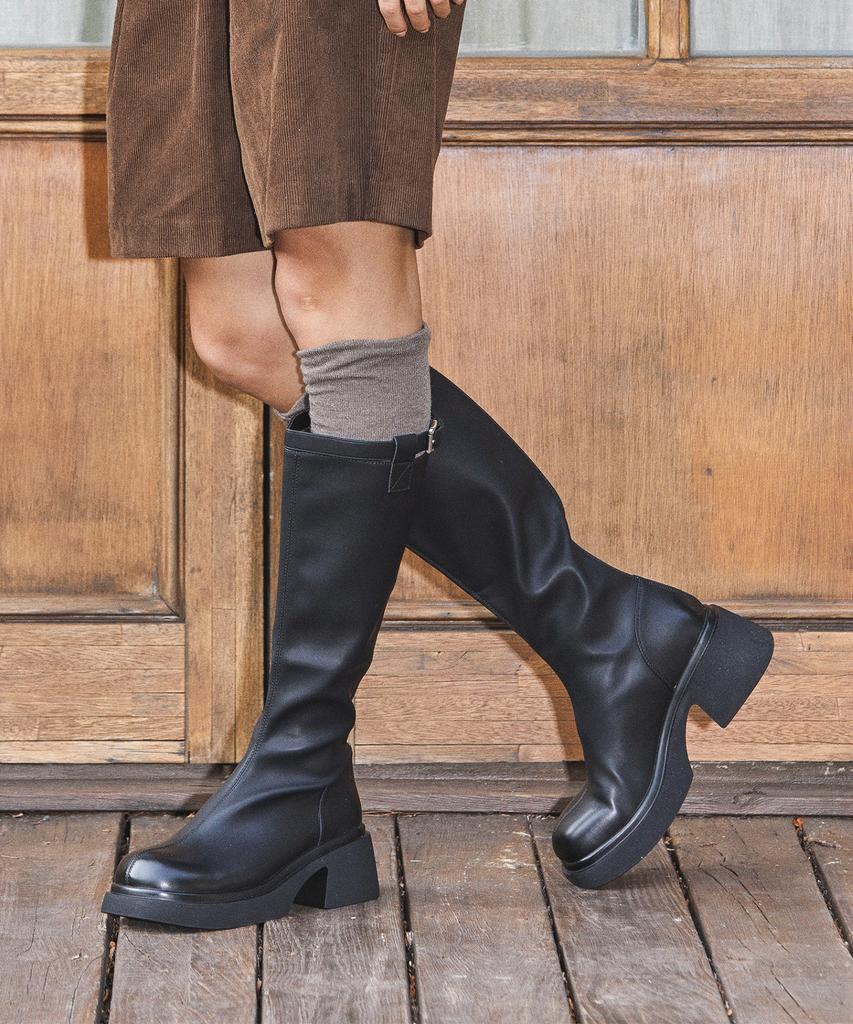 Spur Coline Minimal Platform Long Boots 5.5Cm -Ua9063 (2Color)