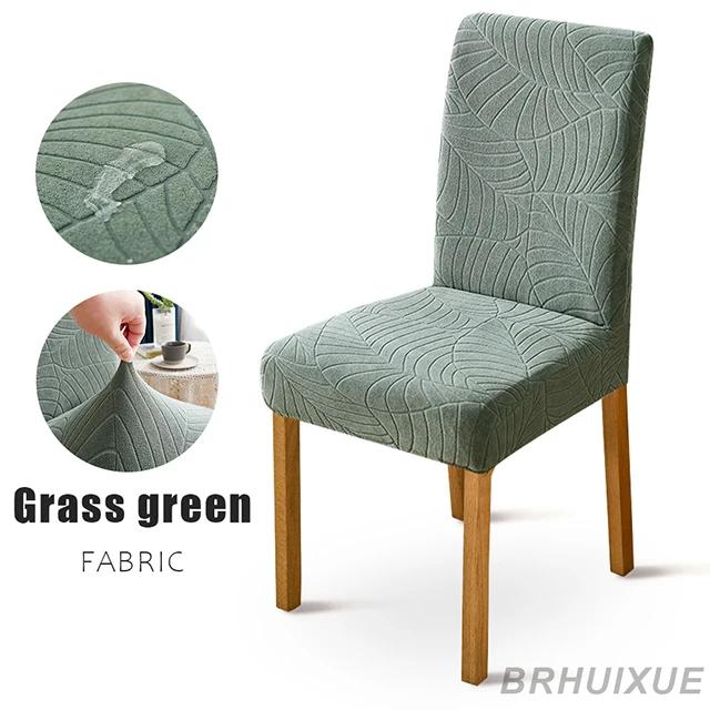 

1PCS Waterproof Jacquard Chair Covers Elastic Dining Room Chair Case Protector for Kitchen Hotel Wedding Banquet Office 1-Pcs