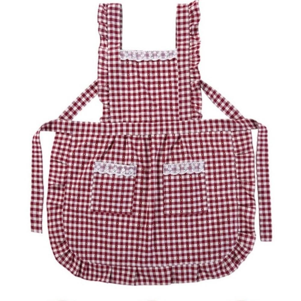 New Cotton Kitchen Apron Breathable Korean Style Chef Apron Wear-resistant Cooking Baking Bibs for Women Girl