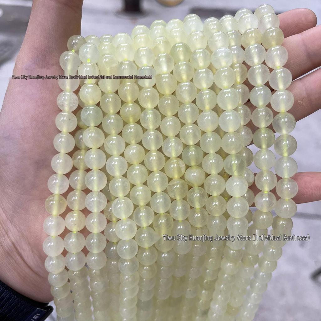 5A Grade Natural Xinshan Ice-Through Xiuyan Jade Round Beads for DIY Jewelry & Bracelets, Semi-Finished Accessories