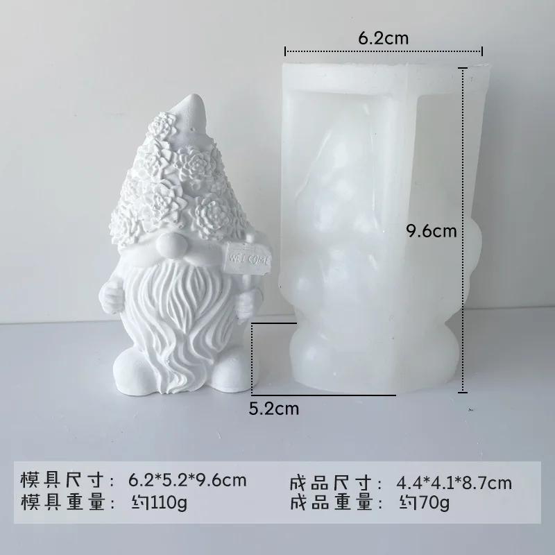 3d Dwarf Silicone Candle Mold Cute Santa Claus Portrait Crafts Resin Plaster Soap Molds Diy Chocolate Baking Tools Home Gifts