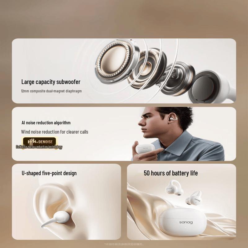 Saina Z60S Open-Ear Bluetooth Ear Clip Headphones