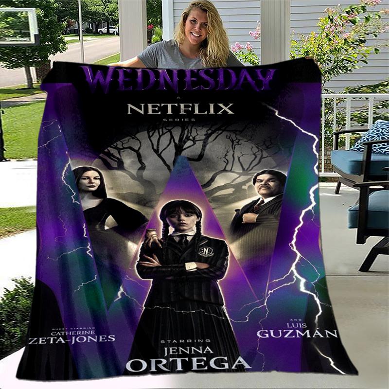 1pc Wednesday Netflix Series Poster print blanket soft bedding sofa bedroom home decor Christmas gift q101