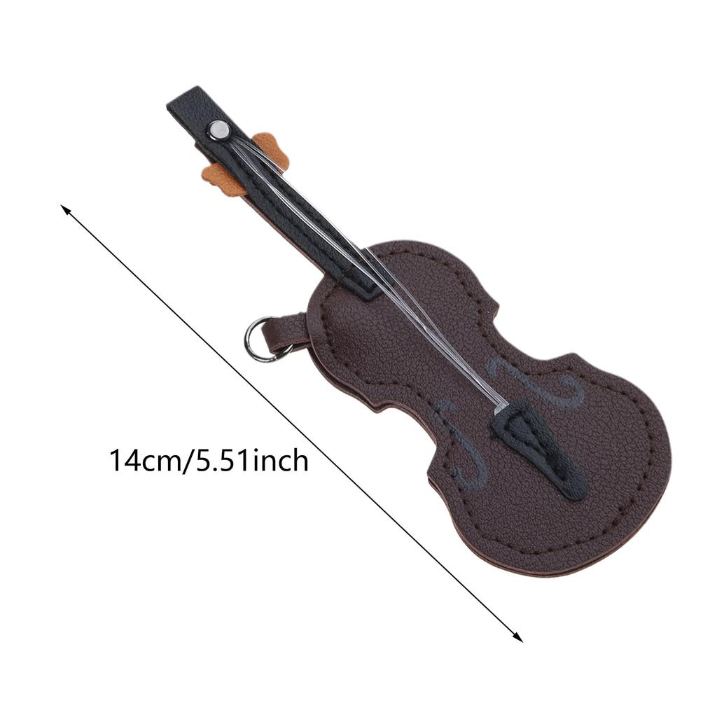 Vintage Leather Violin And Guitar Keychain Miniature Musical Instrument Keyrings Pendant Accessory For Music Lovers