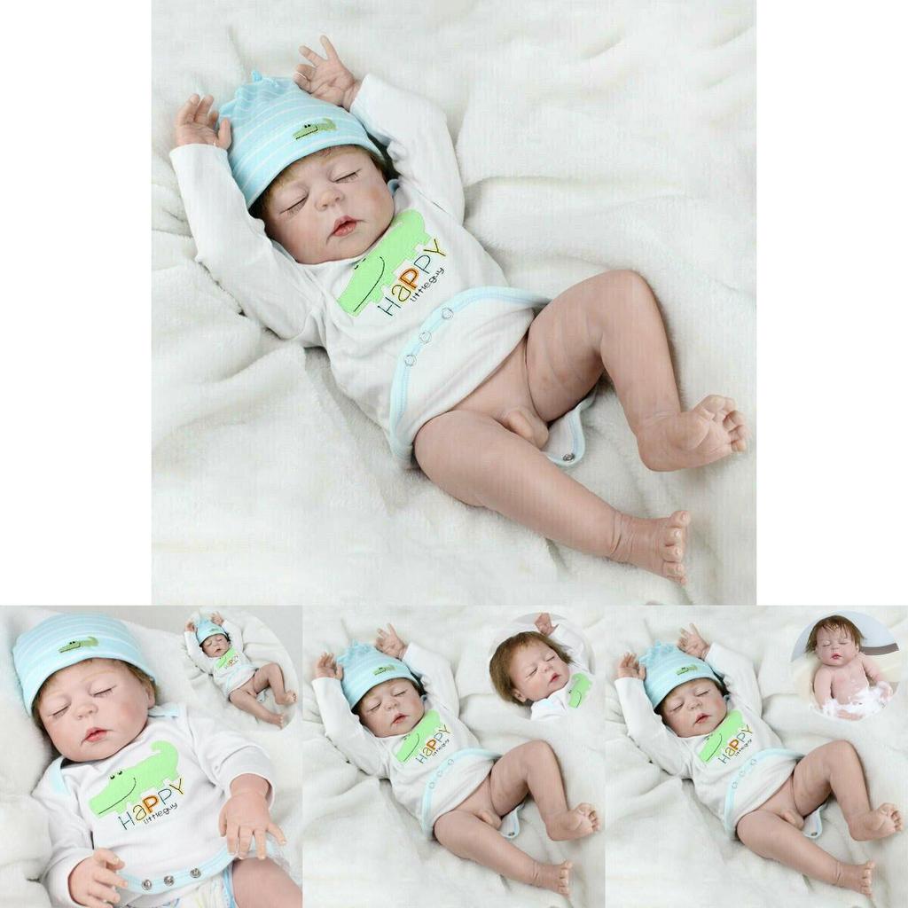 22 Inch Reborn Baby Doll Full Body Silicone Vinyl Realistic Newborn Boy Christmas Gift