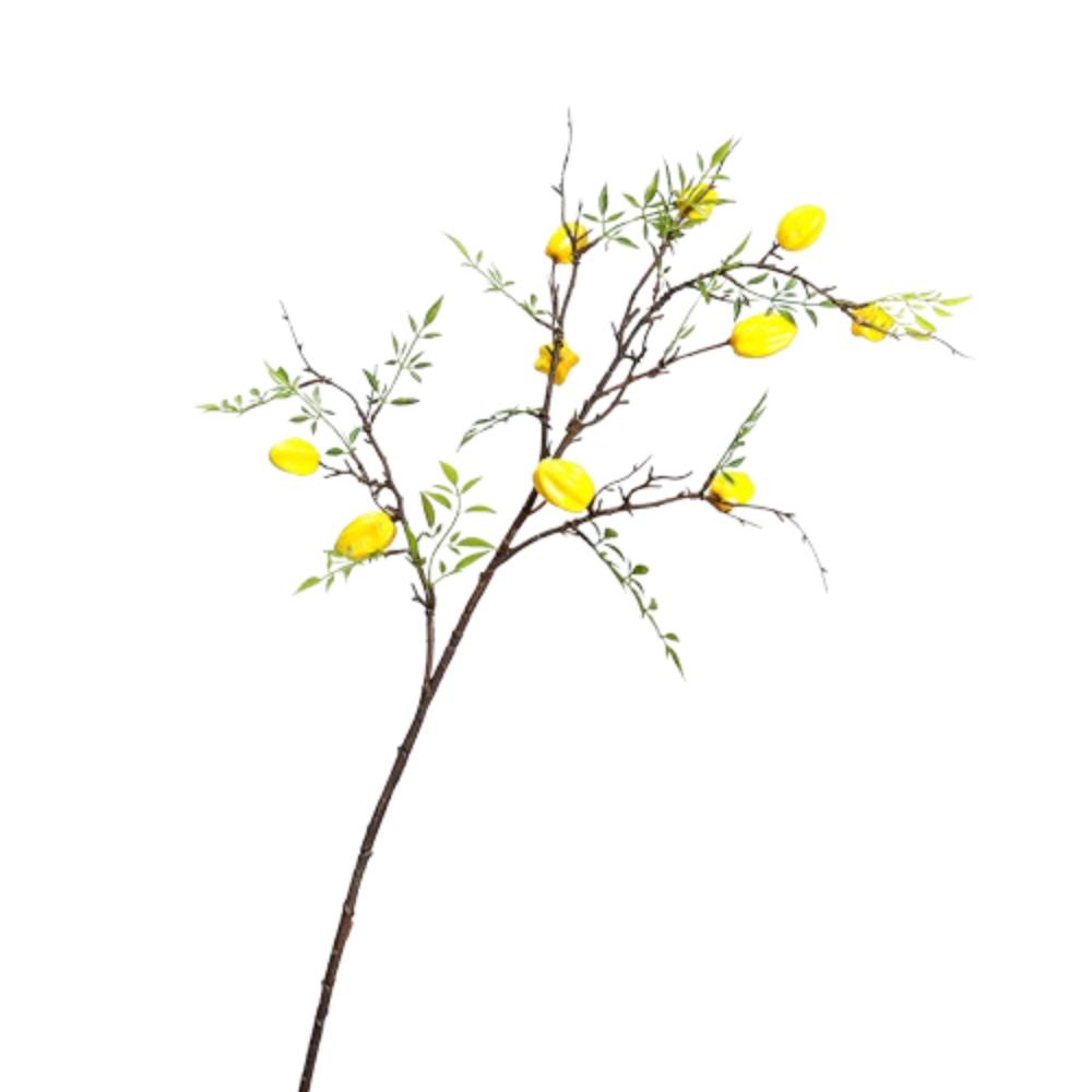 

Роскошная искусственная ветка карамболы 10 плодов Искусственные растения Искусственный плод карамболы Для помещения и улицы жёлтый