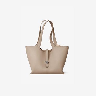 Leather Single-shoulder Bag, Wind Chime Tote Bag, Large-capacity Commuting Handbag, Leather Women's Bag