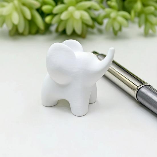 Mini Elephant Figurine, Minimalist 3D Printed Elephant Statue, Good Luck Elephant Collectible Ornament for Modern Home, Office Decor