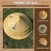 Chinese Straw Hat Handmade Rattan Hat Stylish Straw Hat with Adjustable Chin Strap for Fishing Gardening Camping Hiking Outdoors