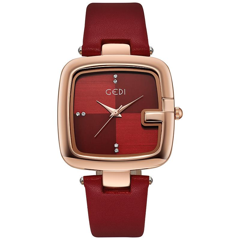 Light Luxury Large Dial Women'S Watch Niche High-End Belt Watch Women'S Quartz Waterproof Watch