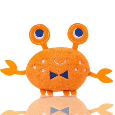 Dog Squeaky Toys Plush Crab Shape Bite Resistant Interactive Puppy Teething Toys for Pet Dog Orange