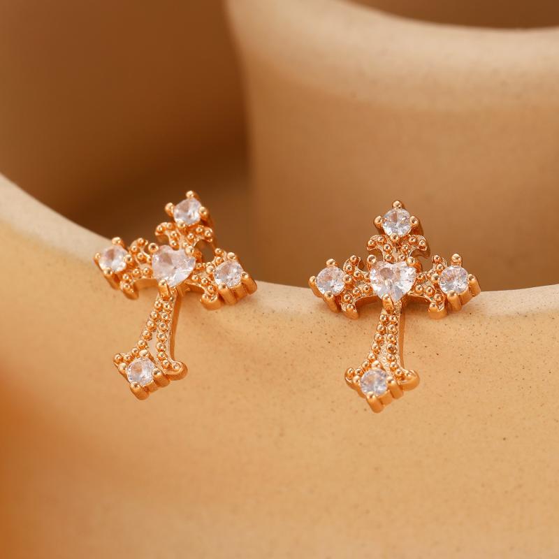 

Белые циркониевые серьги-крестики на винтах, минималистичные геометрические серьги, модные унисекс украшения для пирсинга хряща 1 Pair