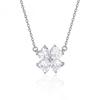 Heart-shaped Zircon Necklace with Four leaf Clover