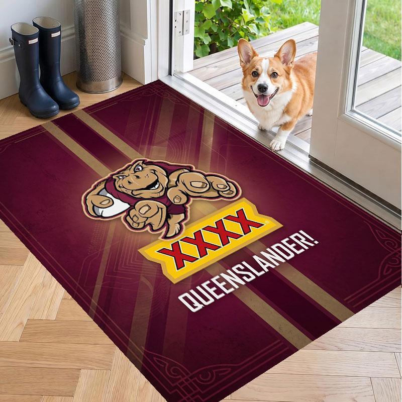 Soft Floor Carpet Queensland Maroons Pattern Area Rug Decorative Mat For Home Room Decoration