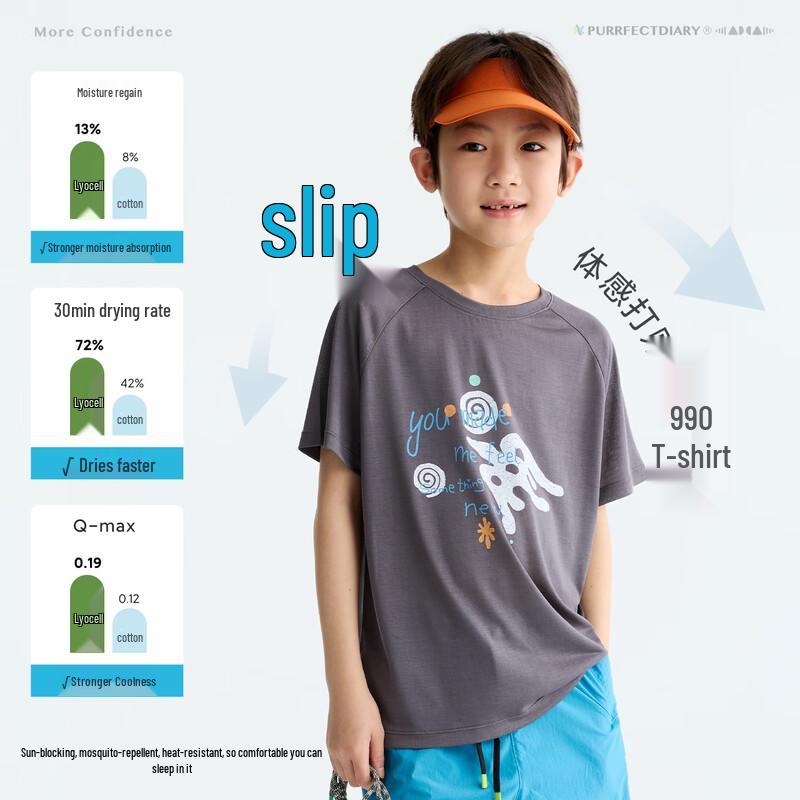 Gulu Diary Kids' Tencel Breathable Short-Sleeve Top