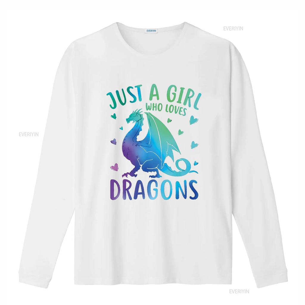 Cute Just A Girl Who Loves Dragons Women and Girls T Shirt vintage Washed fashion graphic Slightly Casual Stylish Versatile