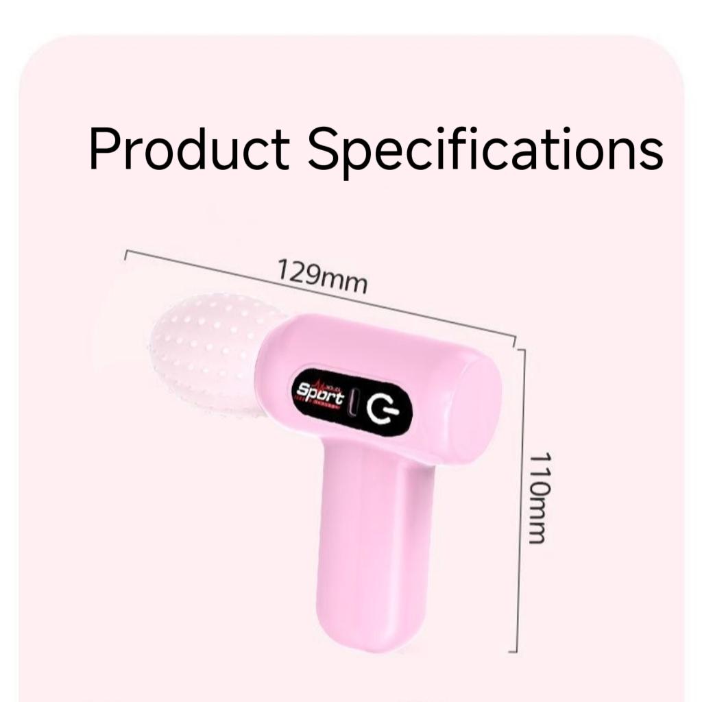

New Mini Handheld Electric Massager, Portable Fascia Massage Gun for Muscle Relaxation, Fitness Workout Pain Relief, Rechargeable 129&110mm 4Deep Massage білий/рожевий