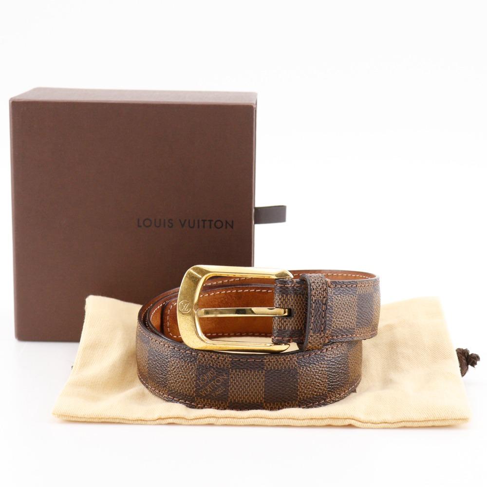 LOUIS VUITTON ceinture ellipse belt M6995 Brown Damier canvas mens Used