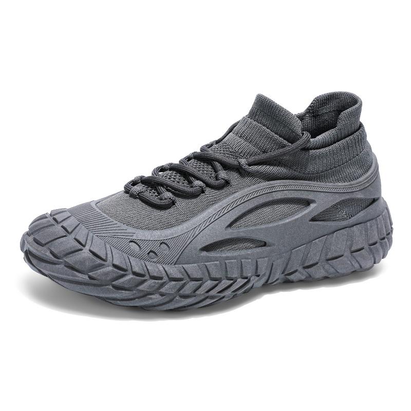 Fashion Casual Trendy Men's Shoes 2025 Knitted Breathable Lazy Shoes One Step Causal Outdoor Shoes Round Toe PVC Sole Non-Lace Up