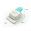 Handheld Paper Tag Punch Light Blue Lever CrownShaped Flat Base