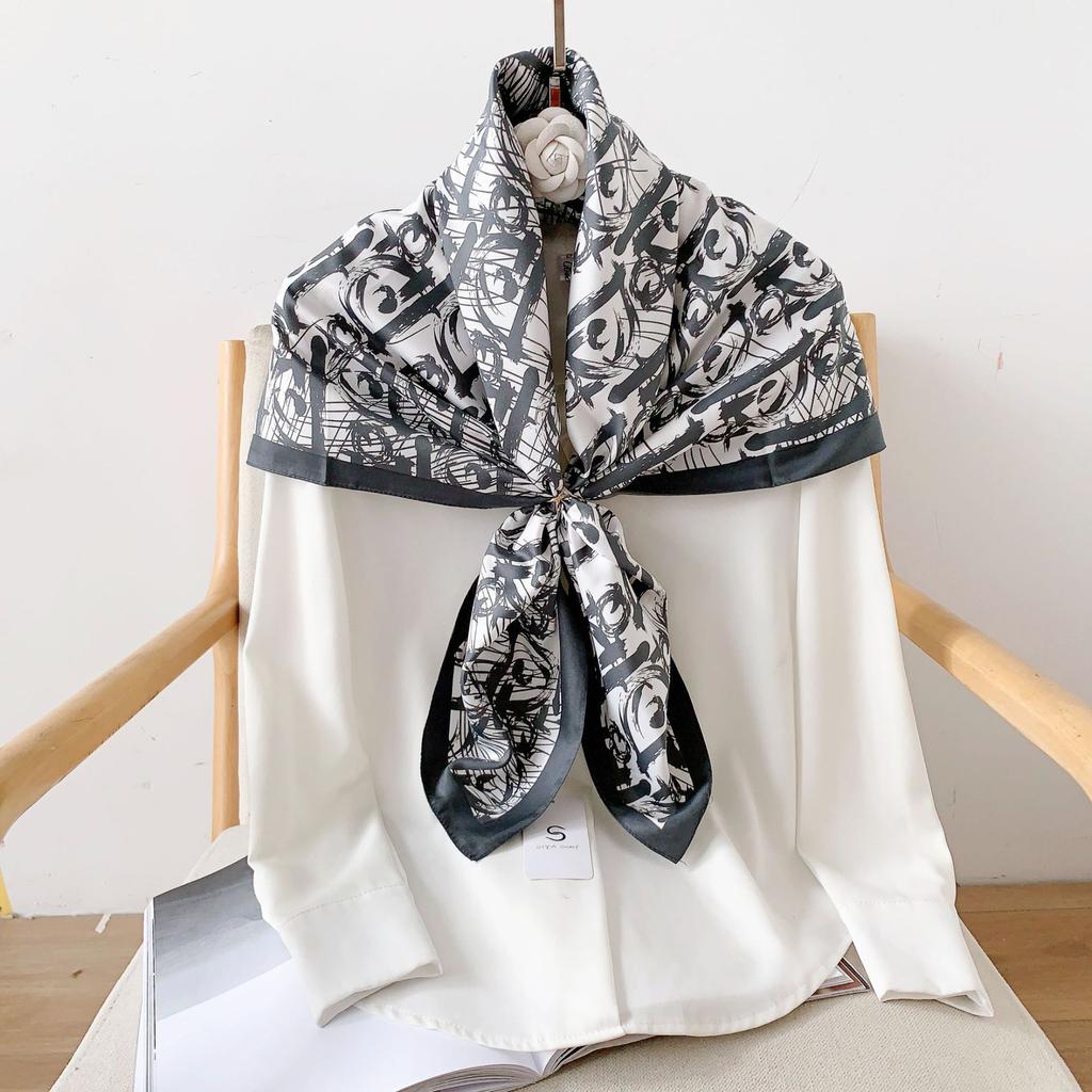 90CM Four Seasons Square Large Square Scarf Luxusná dekoratívna košeľa Profesionálna šatka na hlavu Šál do vlasov Opaľovací krém Šatka na hlavu