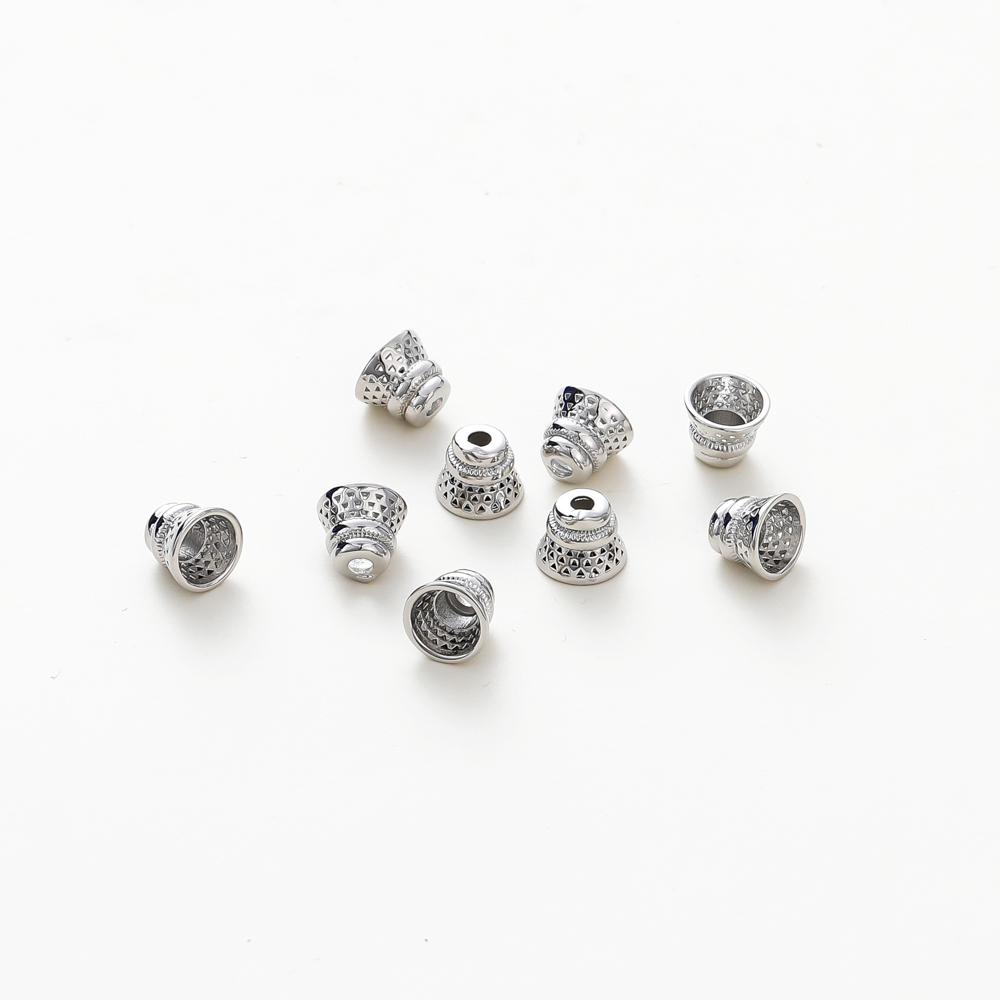 10PCS/lot 6.5*8MM 18K Gold Plated Brass Beads Caps Tassel Caps Bracelet Jewelry Making Supplies DIY Findings Accessories