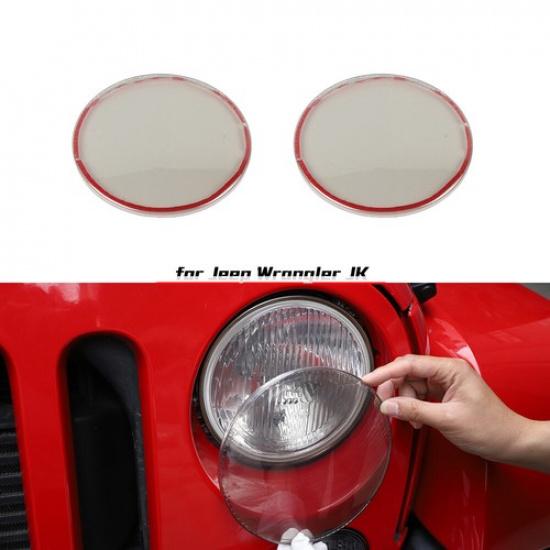 2x Front Headlight Lamp Cover Trim For Jeep Wrangler JK 2007-2018 Smoked Black