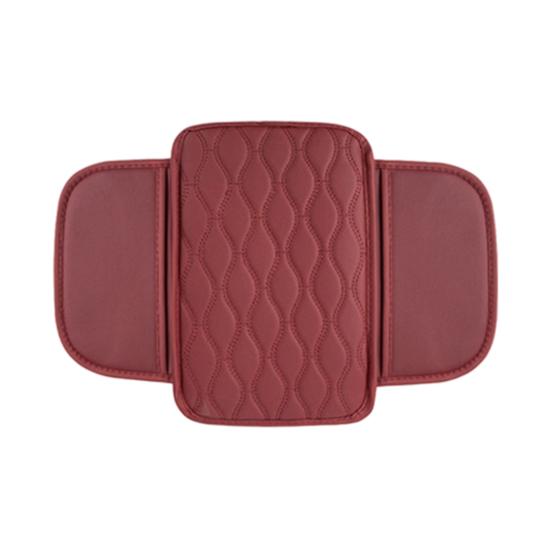 Car Armrest Cushion Center Console Protector Pad with Storage Pocket Faux Leather Heightening Armrest Pillow for Most Cars