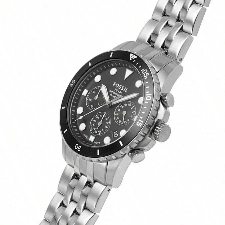 Men's Dual-color Pointer Mechanical Watch: Made of Stainless Steel, with Three-hand Design, Model FS5837